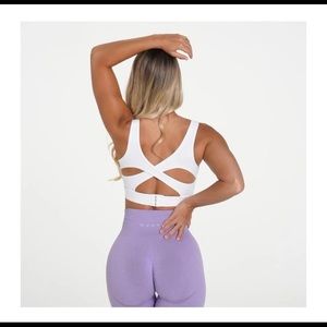 NVGTN white allure sports bra
